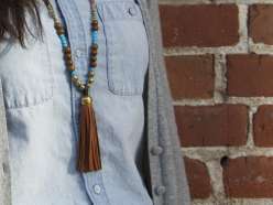 Make a Beaded Leather Tassel Necklace