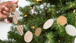 Gold and White Paper-Punched Tree Garland