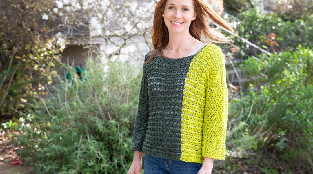 Crochet Colorblocked Sweater