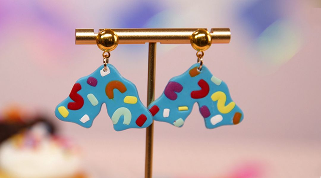 Make Confetti Dangle Earrings with Polymer Clay