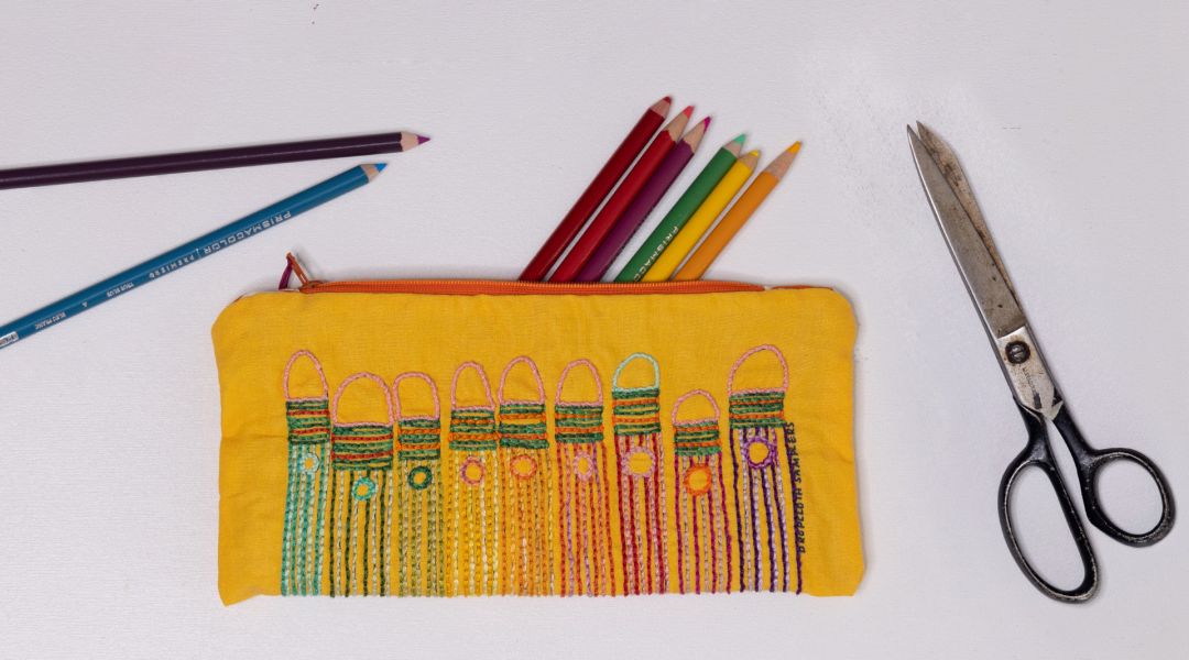 Embroidered Pencil Case