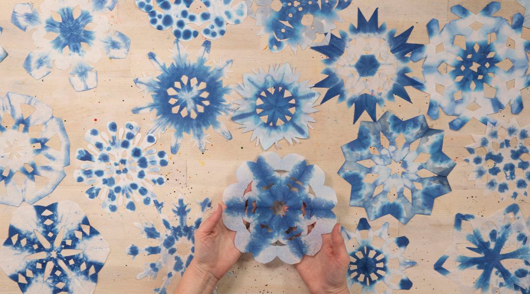 Make Shibori-Inspired Paper Snowflakes