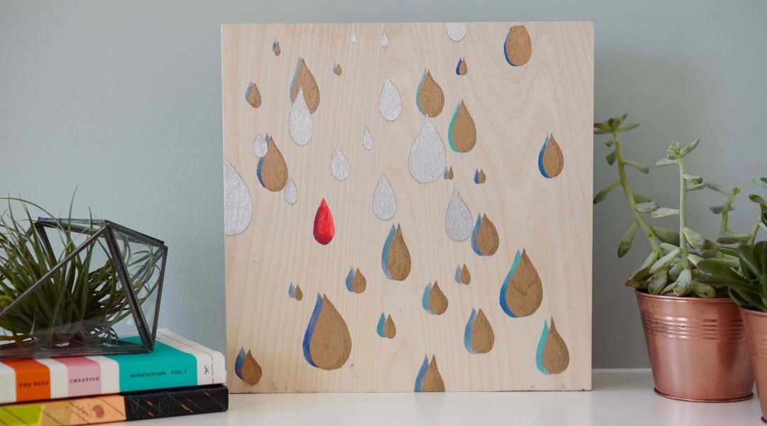 Cricut Crafts: Stenciled Raindrop Wall Art