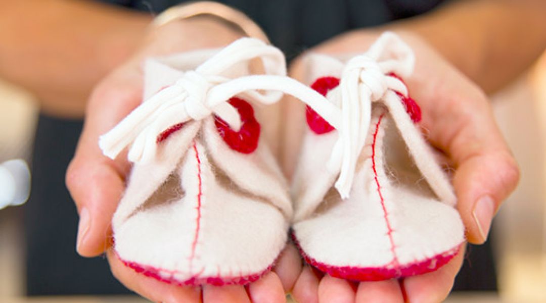 Hand Sewn Felt Baby Booties