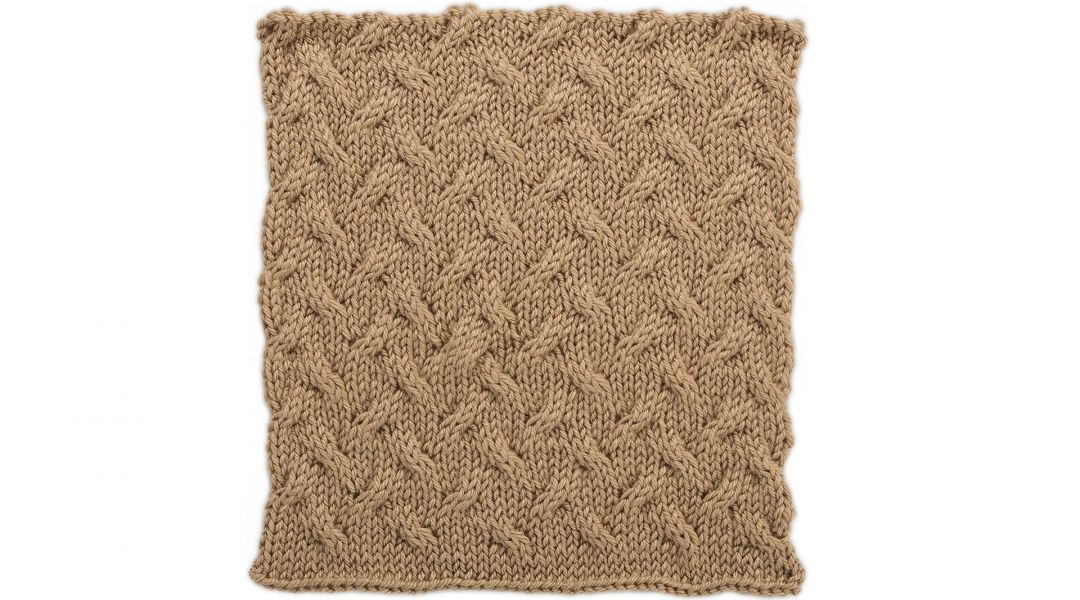 BLOCK E - Stockinette Cables Square