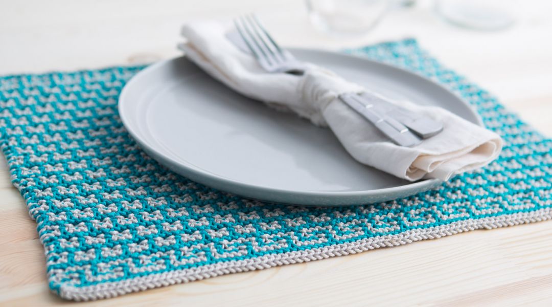 Mosaic Knitting: How to Make Placemats