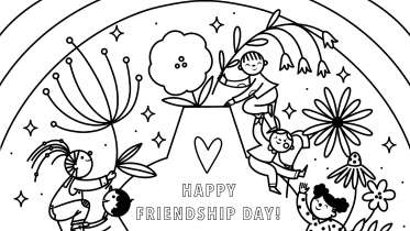 Celebrate Friends Coloring Page