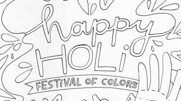Celebrate Holi Coloring Page
