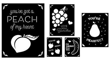 Fruit Puns Card Designs SVG