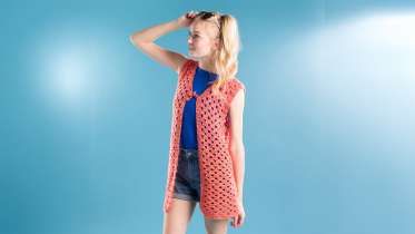 Crochet Check Mesh Vest