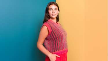 Sideways Stripes Knit Vest