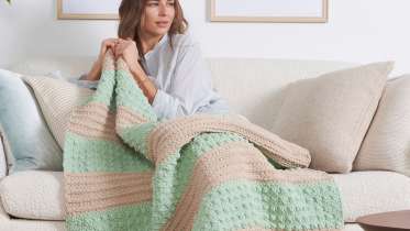 Texture Stripe Crochet Blanket