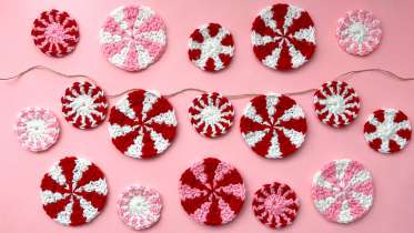Crochet Peppermint Candy Garland