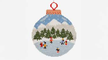 Cross Stitch Ice Skating Ornament