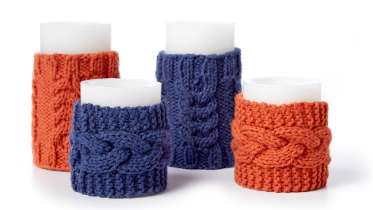 Cable Knit Candle Cozies