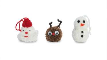 No Needle Pompom Ornaments