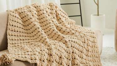 Bead Stitch Stripes Crochet Blanket