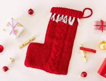 Cabled Christmas Stocking