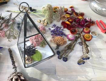 Dried Flower Terrarium: 9/14/17