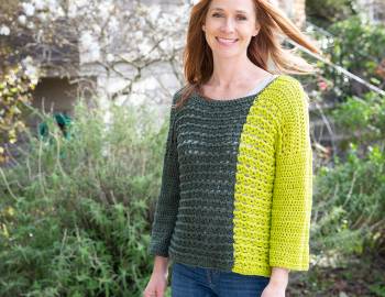 Crochet Colorblocked Sweater