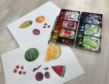 Watercolor effects using salt: 8/23/19