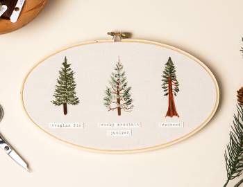 Thread Painting: Embroider Evergreen Trees