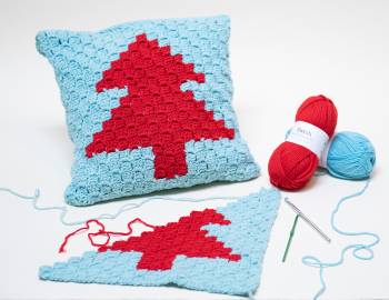 Corner to Corner Crochet: Make an Evergreen Tree Pillow