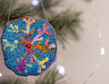 Embroidered Snowflake Ornaments