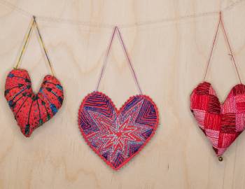 Embroidered Heart Ornaments