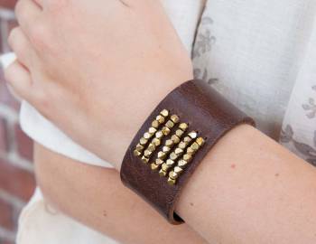 Boho Leather Cuff