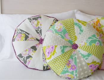 Round Button Cartwheel Pillow