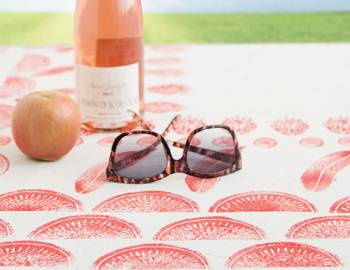 Veggie Stamp Picnic Blanket