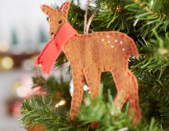 Hand-Stitched Deer Ornament