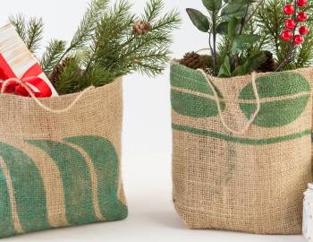 Sew Burlap Gift Bags