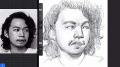 A sketched portrait from David Tenorio's Digital Drawing in Procreate class on Creativebug