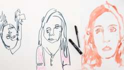 Three portraits from Creativebug's Self Portrait mixtape series