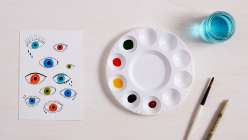 An image of drawn and painted eyes by Lisa Congdon from the Creativebug Mixtape: Eyes, a class that presents an assortment of different artists  representing the same item.