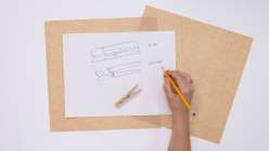 A drawing of a clothespin made by e bond in her Drawing Disrupted: 15 Experiments class on Creativebug.