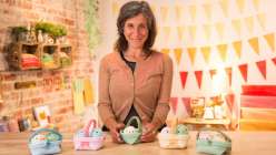 Kata Golda shares two hand-stitched Easter projects—a sweet stuffed chick and a companion Easter basket. The egg-shaped chicks are a great Easter project and make a great project for kids. The basket comes together with just a few rows of sewing.