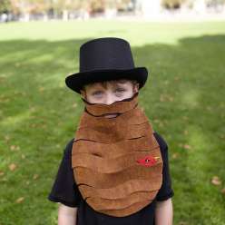 In this homemade costume class, Courtney Cerruti teaches how to make a burly beard out of felt and hot glue.  This is a great Homemade Halloween costume idea for any party.